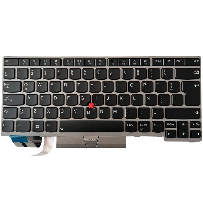 Imagem -03 - Espanhol Latino Teclado do Laptop para Lenovo Thinkpad T14 Gen P14s Gen com Moldura Preta Prata Novo