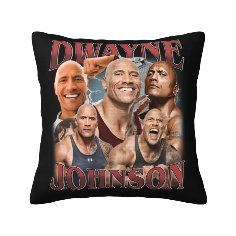 Vintage Dwayne Bootleg 90s Style The Rock Johnson Cushion Cover 66*66 cm Throw Pillow Case Decoration Bedding Sofa Pillowcase