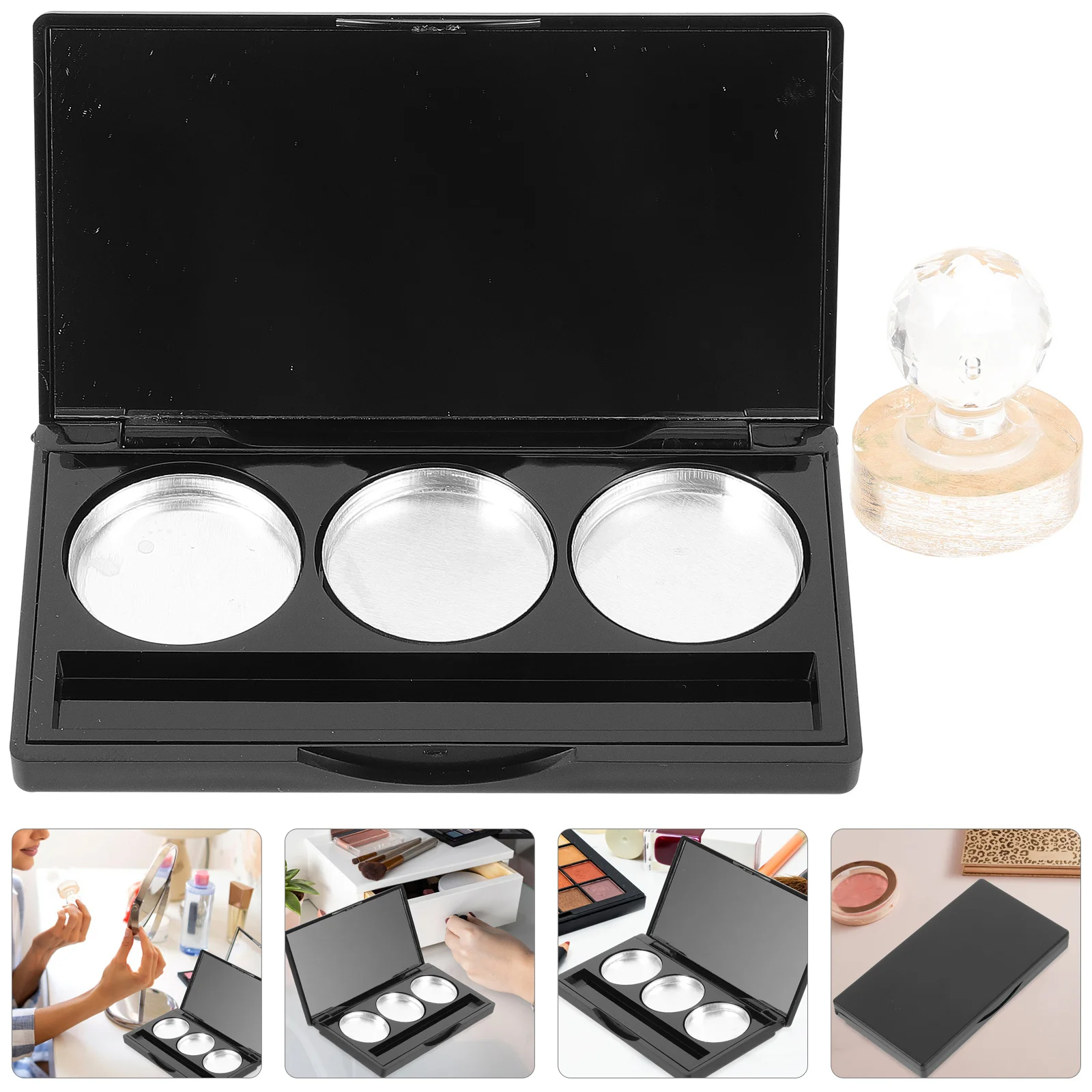 مجموعة واحدة من علبة ظلال العيون، لوحة فارغة، حاوية مكياج محمولة مع مرآة، صينية قوية وخفيفة الوزن لأحمر الخدود بلسم الشفاه بنفسك #5