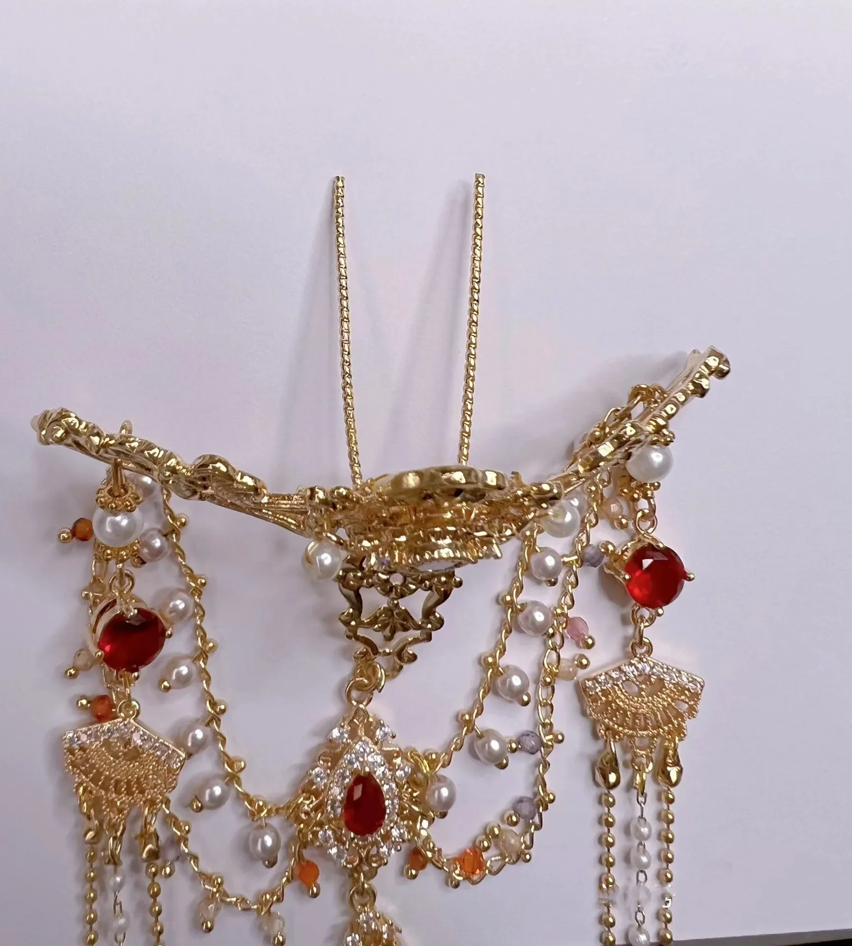 Multi-Layered Tiara Crystal Crown Head Jewelry 1/3 Bjd Doll Headdress Earring Necklace