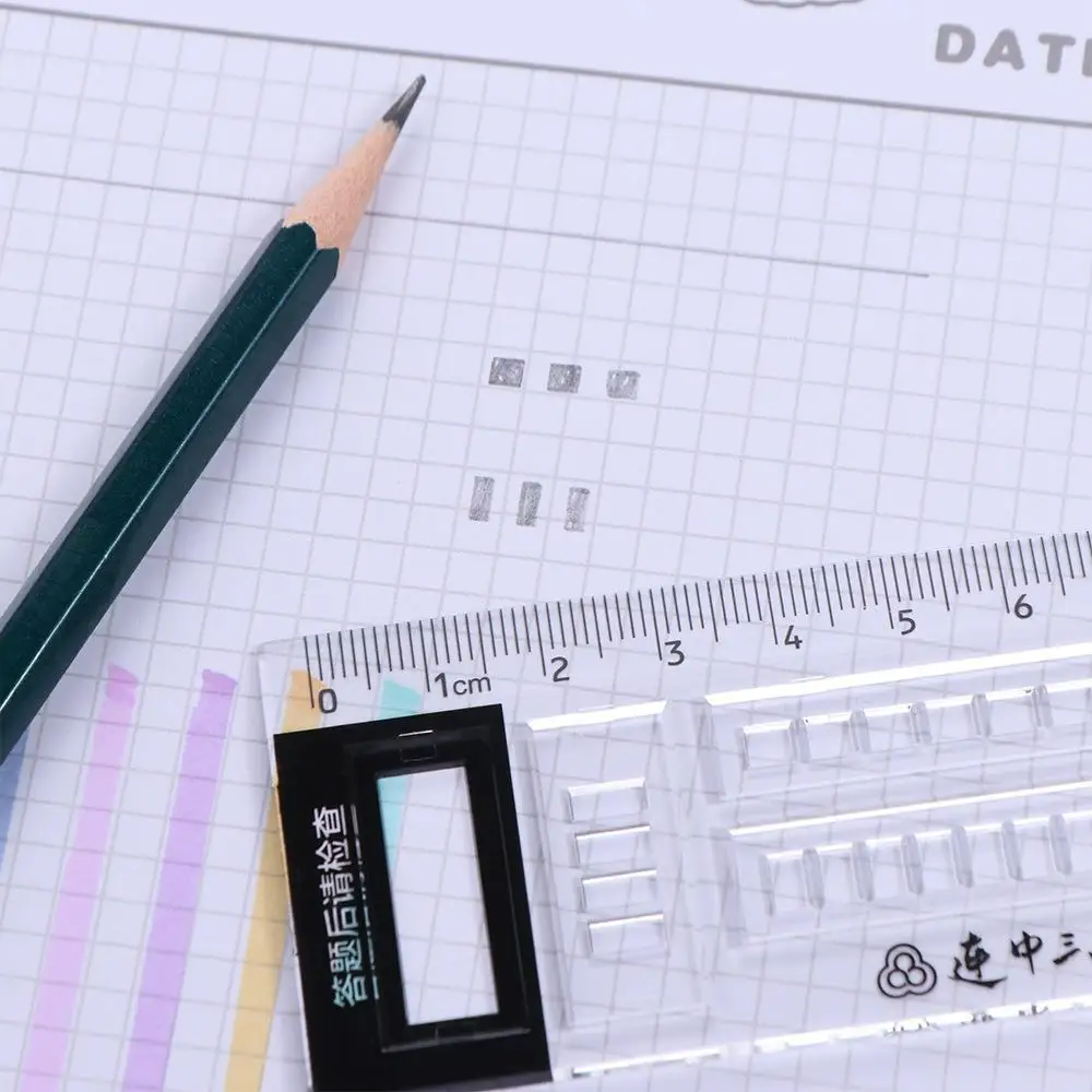 Desk Accessories 15cm Exam Straight Ruler Plastic Transparent Drawing Ruler Multifunction Measuring Ruler Office