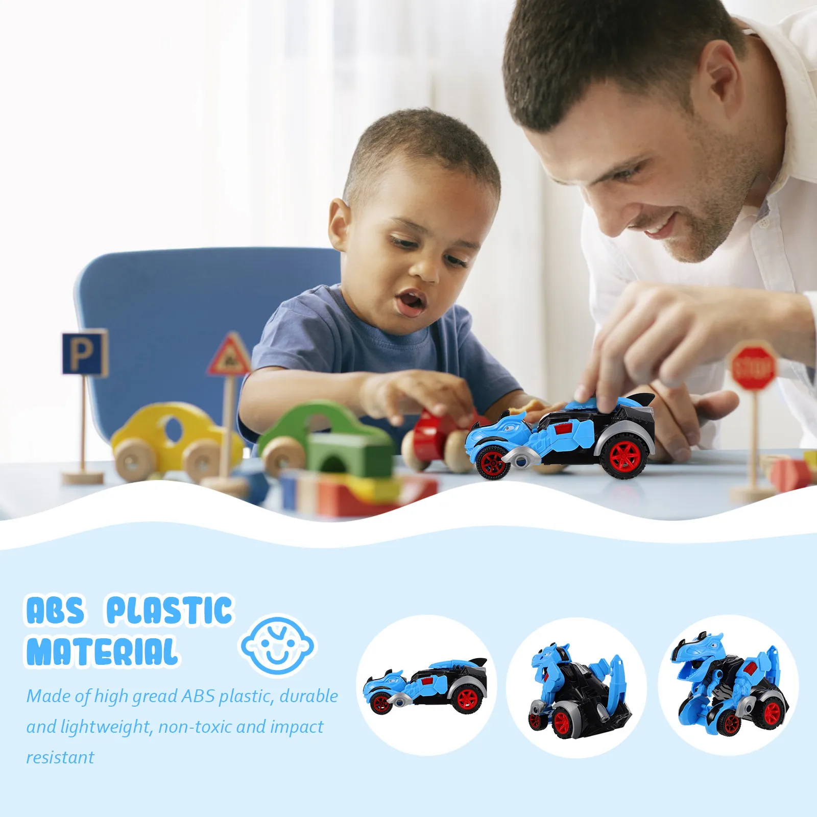 

Dinosaur Car Inertial Pull Back Deforming Vehicle for Kids Birthday Gift Educational Preschool Plaything Dinosaur Car