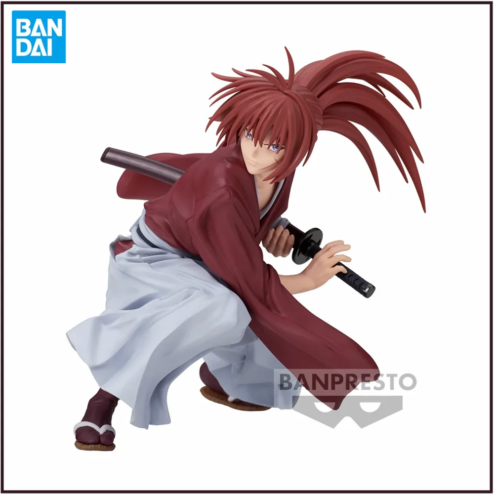 

In Stock Original Rurouni Kenshin VIBRATION STARS Kenshin Himura Anime Figures Action Collector PVC Toys for Children 12cm Model