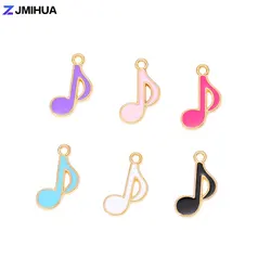 15PCS Gold Color Pendant Enamel Musical Note Charms For Jewelry Making Necklaces Earrings Bracelets DIY Handmade Accessories