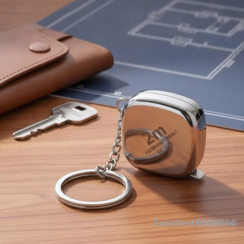 Mini 2m Small Tape Measure Keychain, Stainless Steel Retractable Key Ring Tape Measure Precision Pocket Tape Measure