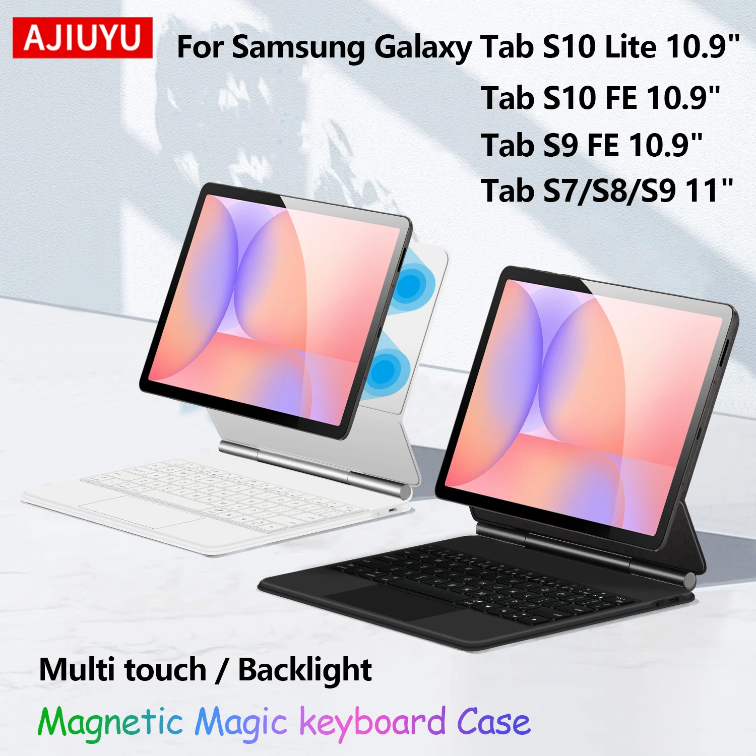 Magic Backlight Keyboard Folio For Samsung Galaxy Tab S10 Lite S10 FE S9 FE 10.9