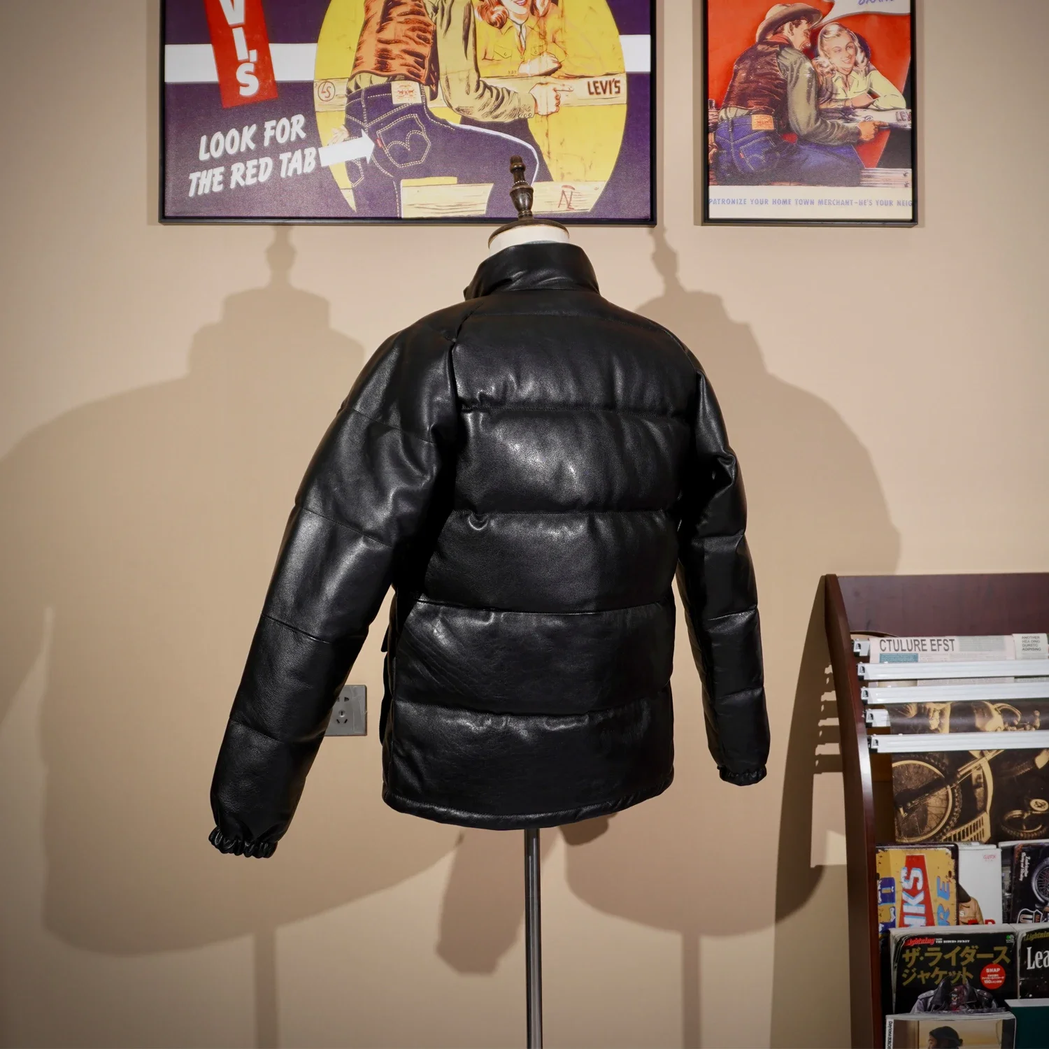 Tailor Brando Heavyweight Full Grain Cowhide Down Jacket Winter Coldproof Warm American Vintage  Leather Jacket