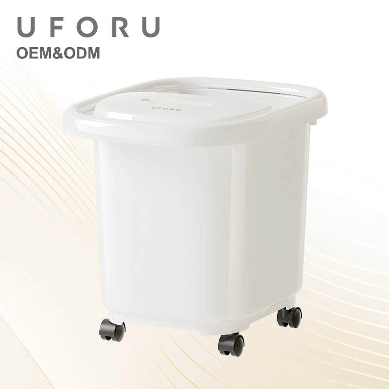 UFORU Portable Foot Soaking Tub Universal Wheels Phone Holder Towel Hanger Multi-function Foot Bath Bucket for Home Use