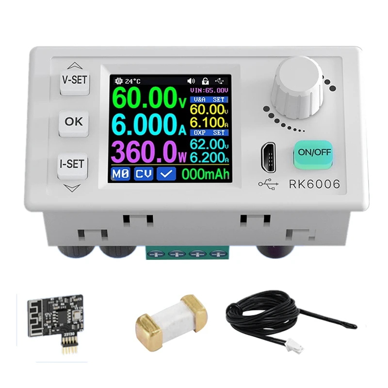 RK6006-BT Digital Control Power Supply Buck Converter 60V 6A 4 Digit COMM Adjustable DC to DC Step Down Voltage Bench