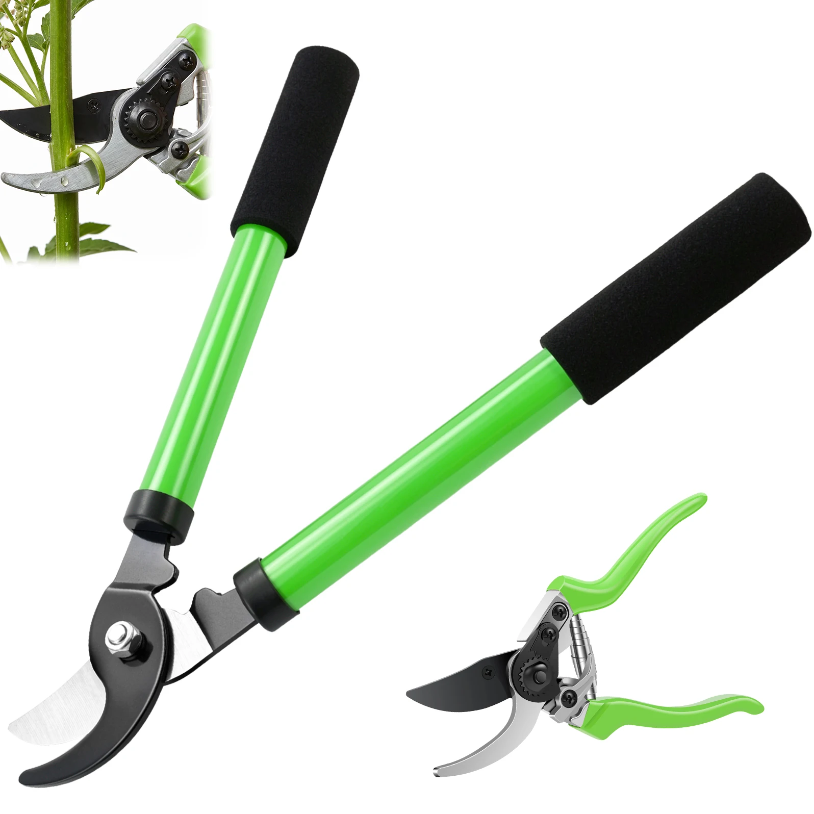 2Pcs Gardening Pruning Trees Cut Pruning Shears Scissors for Bonsai/Fruit Tree/Flowers/Branches Garden Loppers Branch Cutter