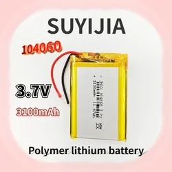 New Polymer 104060 Lithium Battery 3.7V 3100mAh Suitable for Bluetooth Speakers Floor Lamp Shaver Positioner Doorbell Humidifier