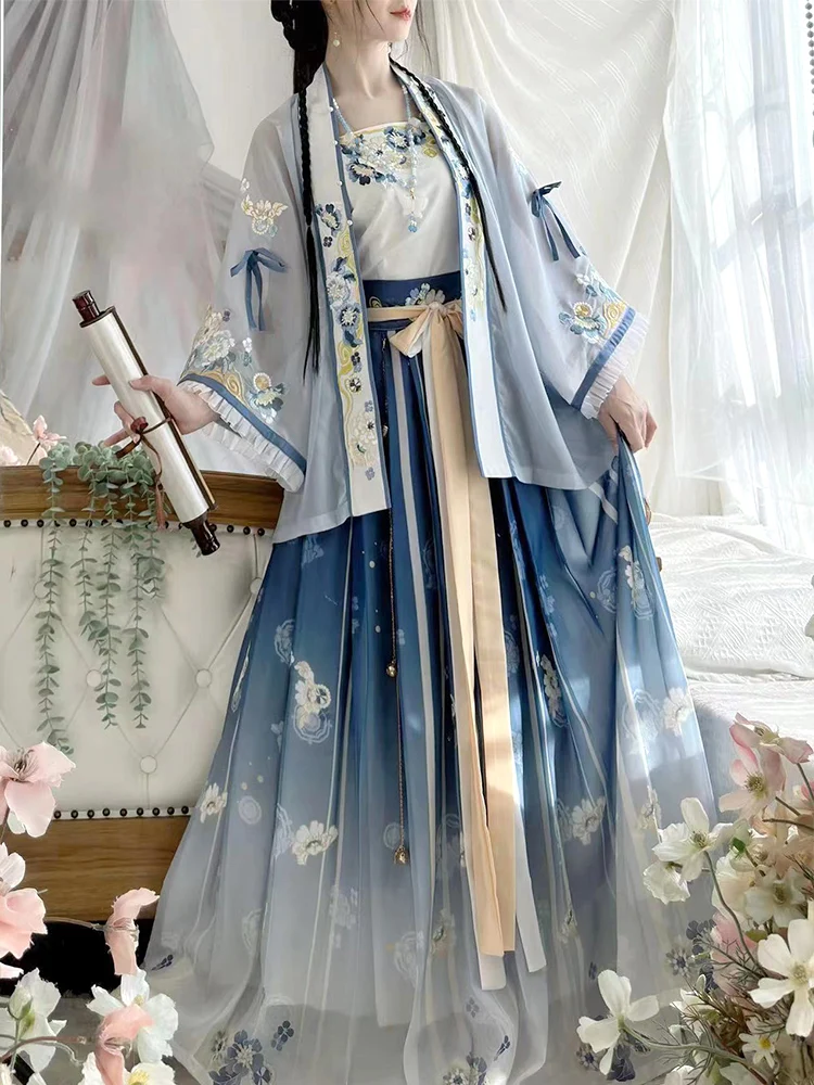 4Pcs แฟชั่น Hanfu ชุดผู้หญิงจีนโบราณแบบดั้งเดิม Hanfu เครื่องแต่งกายหญิงโมเดิร์น Costume Party Elegant Hanfu ชุด