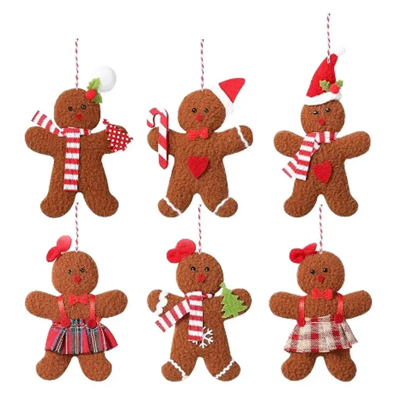 

Christmas Ornaments Set Christmas Tree Decor 6 Pieces Gingerbread Decor Creative Christmas Decorations Home Ornaments For Home