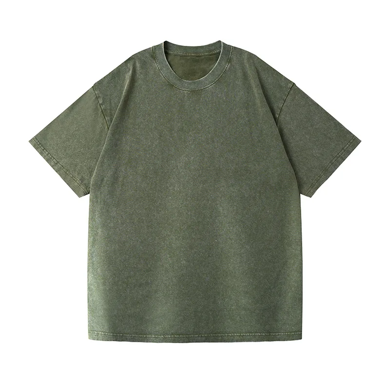 Plus Size Thick Heavy mens Washed Vintage T-Shirt Summer Casual T Shirts Short Sleeve Loose Crewneck Cotton Tops for Women Men image 5