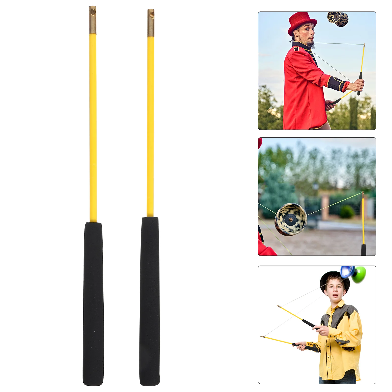 2 Pcs Diabolo Juggling Handsticks Diabolo Pole Solid Shaker Fitness Child Pu Polyurethane Professional Juggling Stick