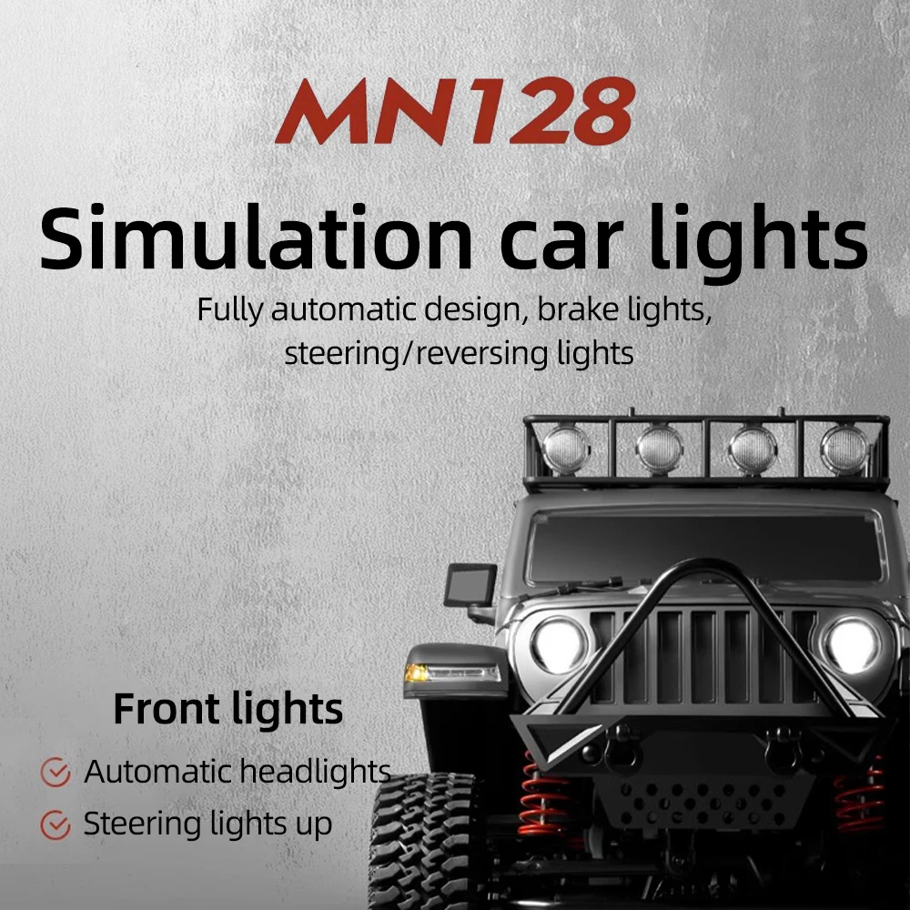 ​ MN modèle RC pick-up voiture MN128 1/12 modèle escalade véhicule tout-terrain 2.4G camion télécommandé à quatre roues motrices pour garçons cadeaux pour adultes