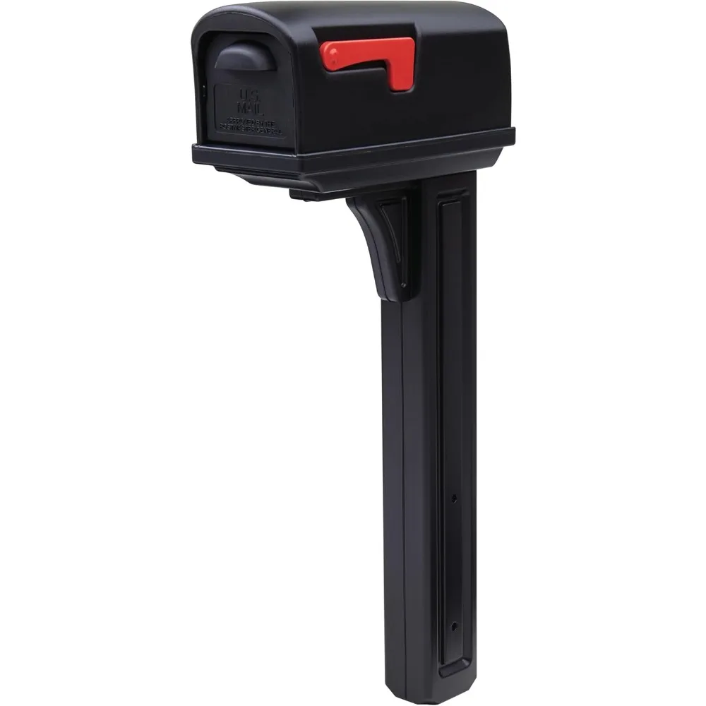 Mailboxes Classic Plastic, Dual Access, Mailbox and Post Kit, GCL100BAM, Black, Medium Capacity