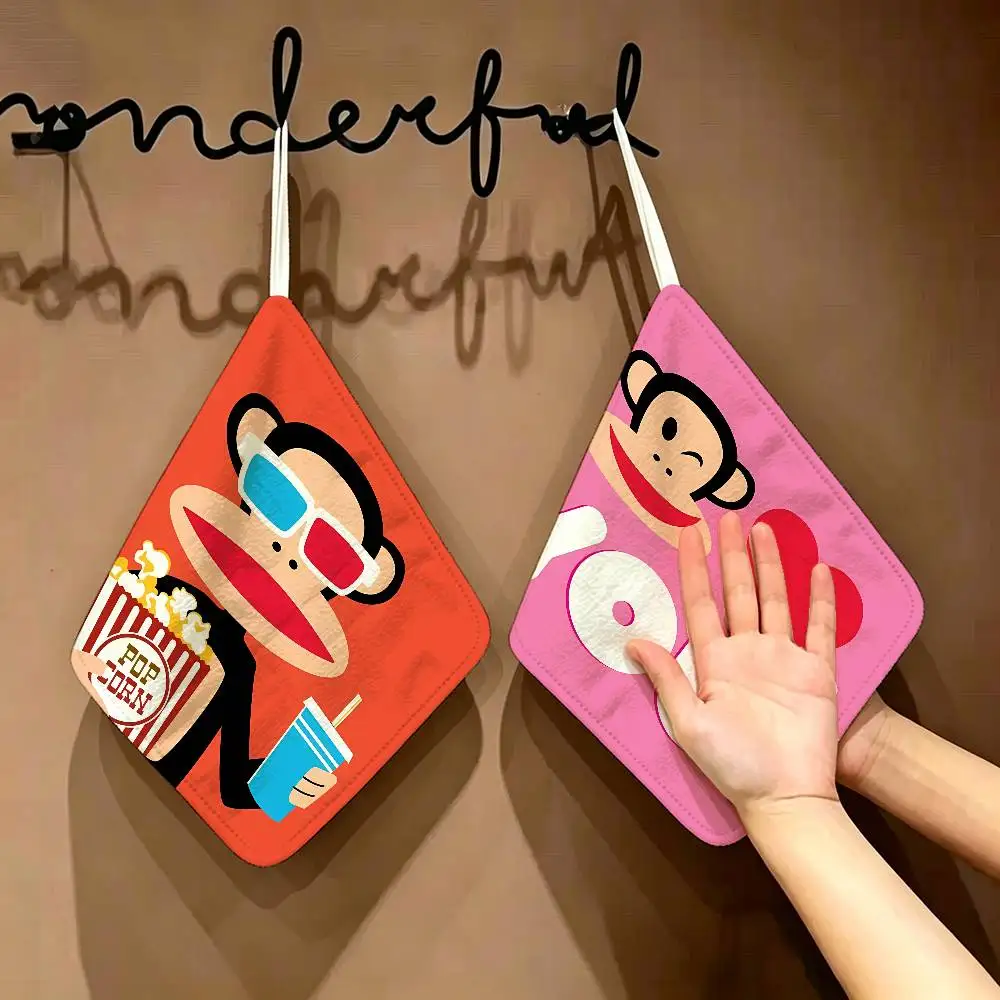 

Funny P_Paul F_Frank Hanging Style Hand Wiping Towel, Polyester Cotton, Anti-fade for Indoor Kitchen Living Room