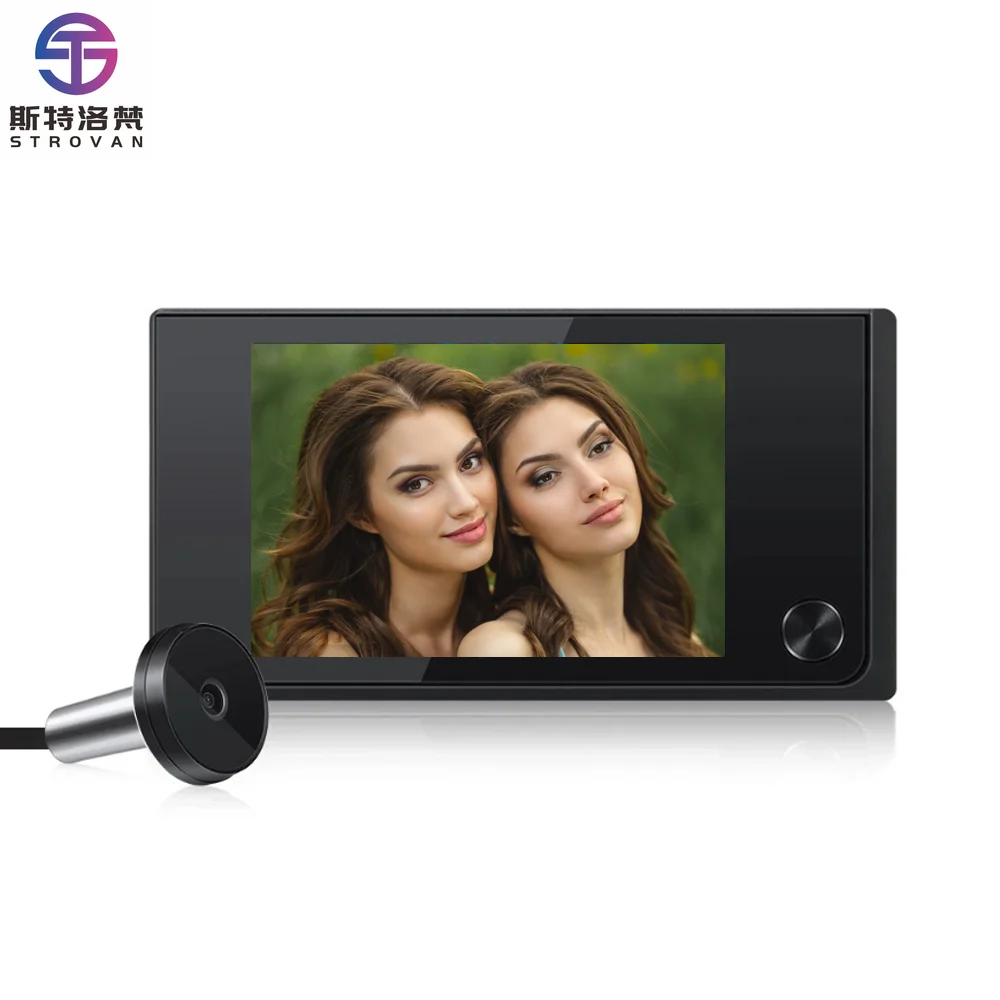 3.5 Inch LCD Peephole  100W Pixels Cat Eye Digital Door Viewer 120 Degree Viewing Angle Home Security