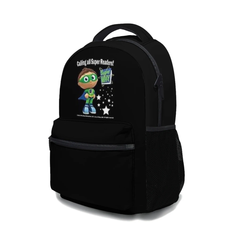 Chamando todos os Super Readers! Super Why Mochila para meninas Mochila de estudante de grande capacidade Mochila de estudante do ensino médio 17 polegadas