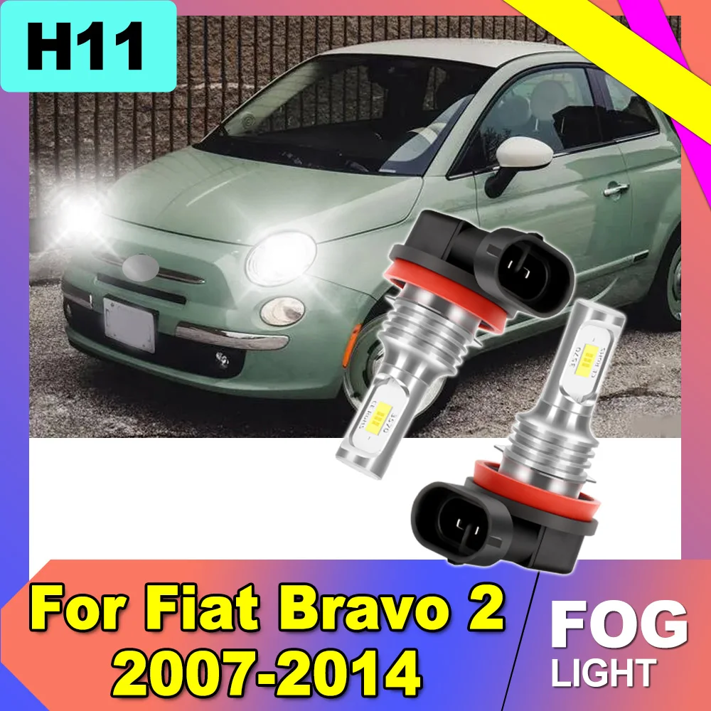 

2 шт. 12В 6000К Белые сверхъяркие светодиодные противотуманные фары H11 Plug and Play Canbus для Fiat Bravo 2 2007-2014, без ошибок