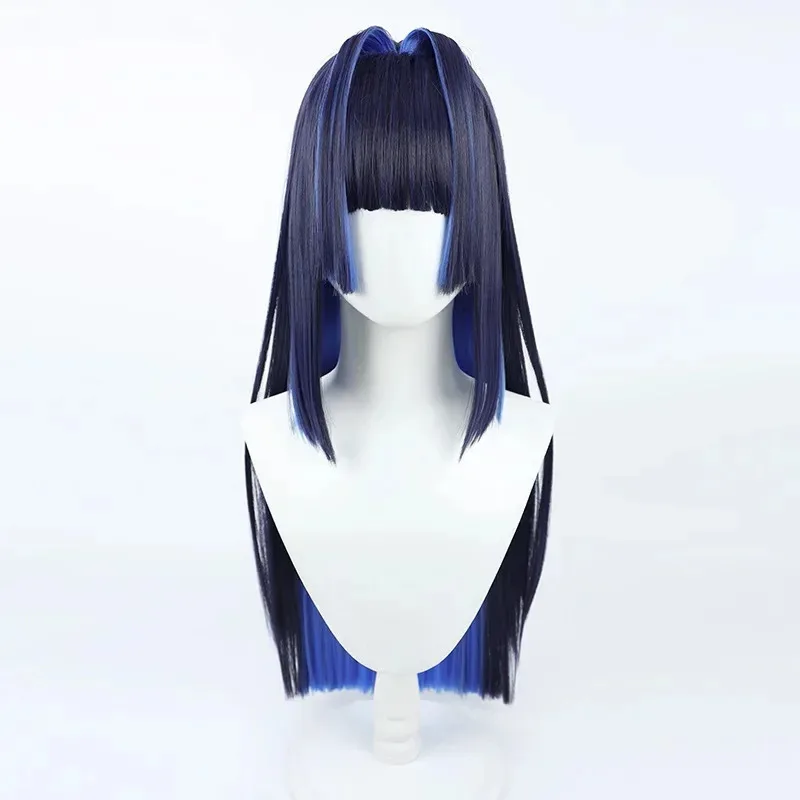 

2023 Ouro Kronii VTuber Long 75cm Dual Color Blocking Cosplay With Glasses Heat Resistant Hair Party Wigs Wig Capb;4.f'7;j,3'
