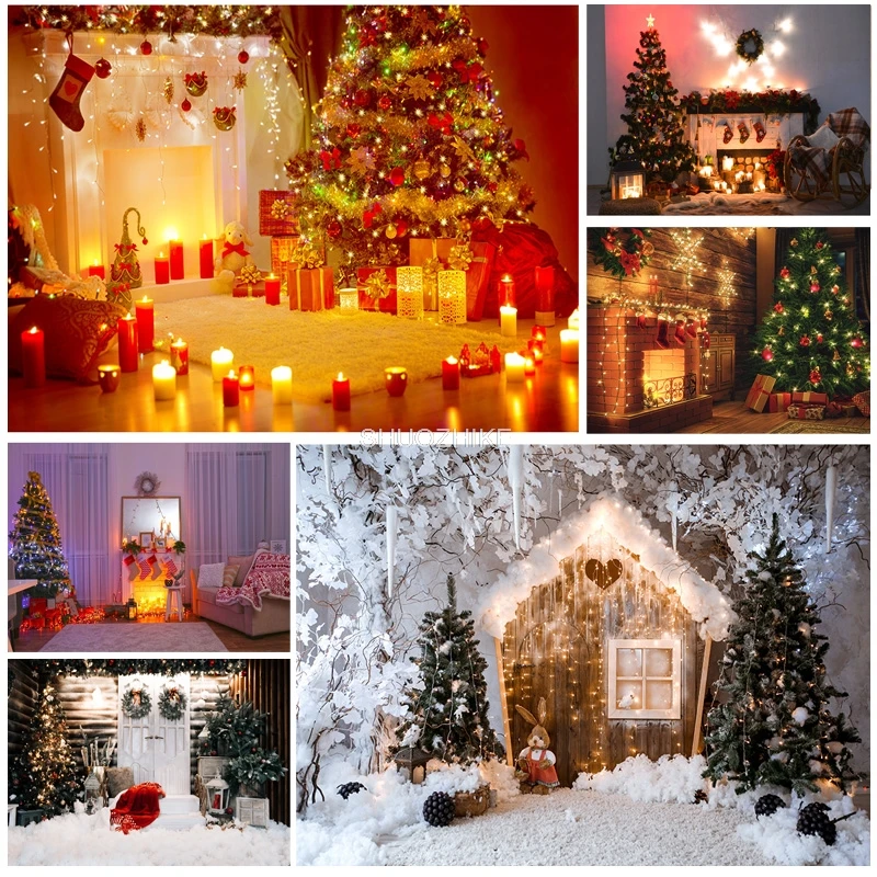 

SHUOZHIKE Art Fabric Christmas Indoor Theme Photography Background Children Backdrops For Photo Studio Props CHM-04