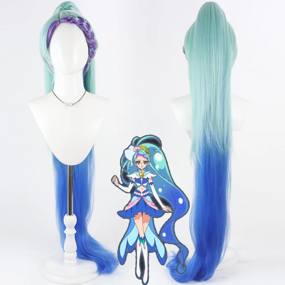 プリキュア-キュアマーメイド-コスプレウィッグ-ロングヘア