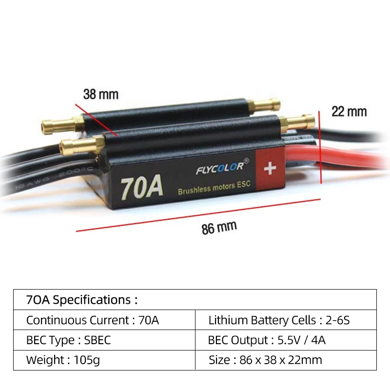 Originale FLYCOLOR 30A 50A 70A 90A 120A Regolatore di Velocità Brushless Barca ESC Impermeabile 2-6S Lipo Scheda di Programma Per RC Barca Motore