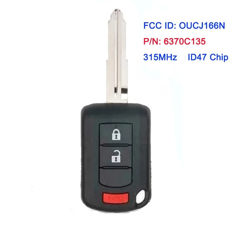 Подходит для Mitsubishi 2+1 ключ, прямой ключ, 315, чип частоты 47 FCC: OUCJ166N/6370C135 Подходит для Mitsubishi 2+1 ключ, прямой ключ, 315, чип частоты 47 FCC: OUCJ166N/6370C135
