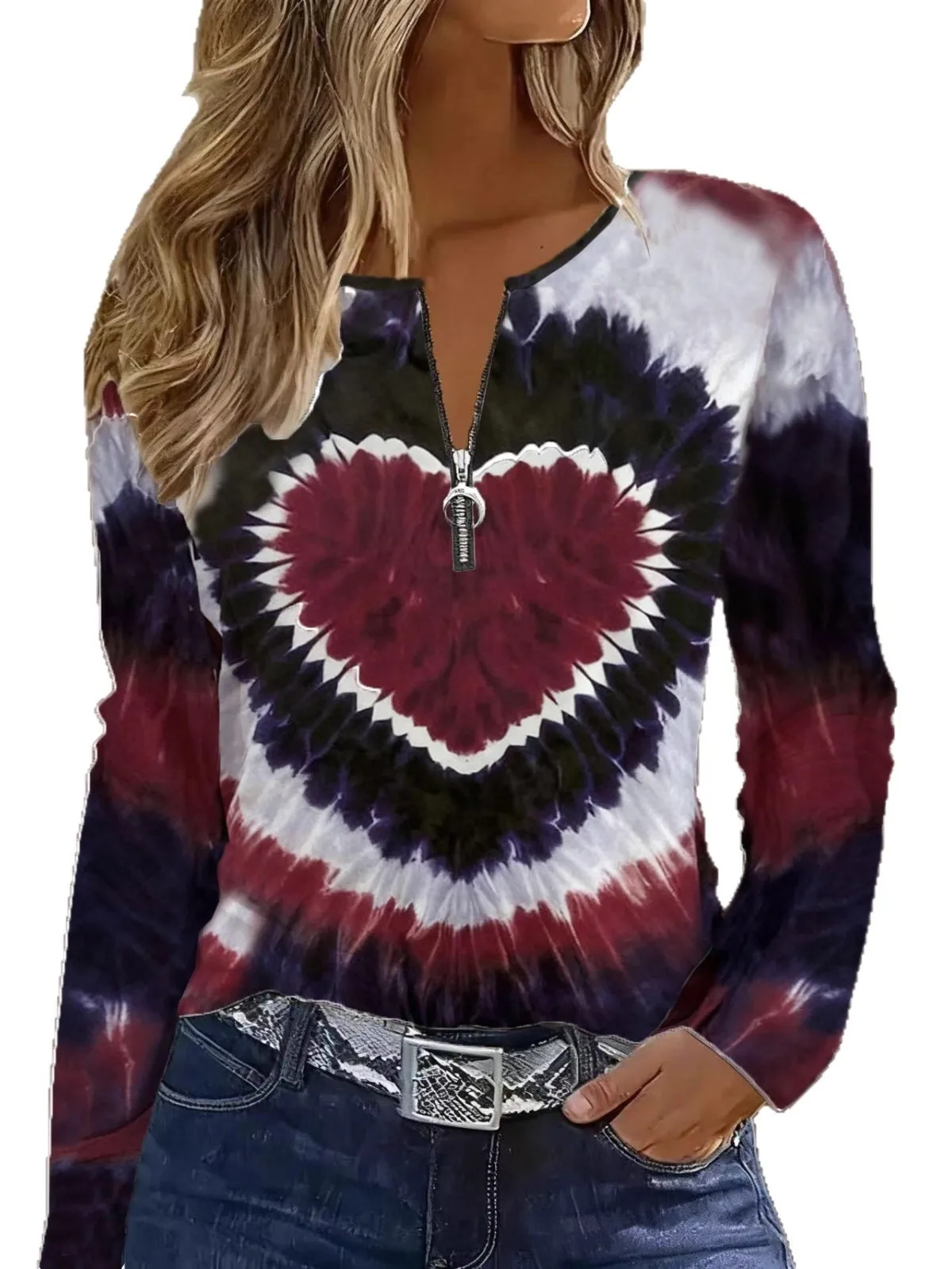 เสื้อฮู้ดซิปพิมพ์ลายผู้หญิง แขนยาวทรงตรง สไตล์ลำลอง ไซส์ใหญ่ สำหรับฤดูใบไม้ผลิและฤดูใบไม้ร่วง แฟชั่นใส่ได้ทุกวัน