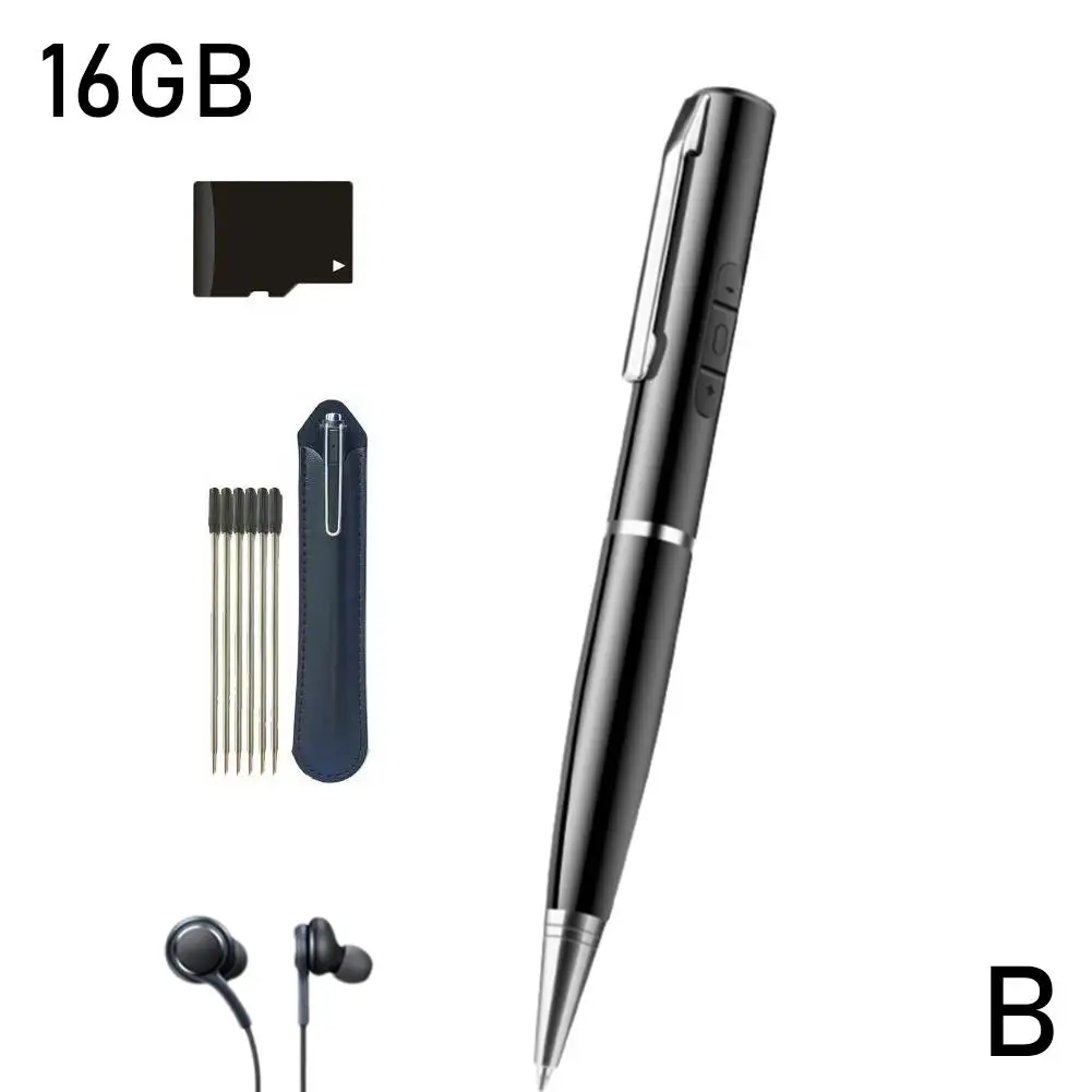 Recording Pen HD Business Meeting Student Class Use Portable MP3 Noise Pen-shaped Walkman Reduction Capacity Large N3Y6