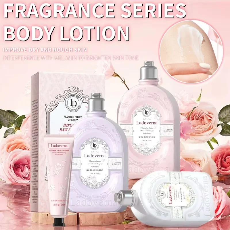 Floral and Fruit Fragrance Cherry Blossom Moisturizing Body Lotion with Long lasting Fragrance Relieves Roughness and Nourishes