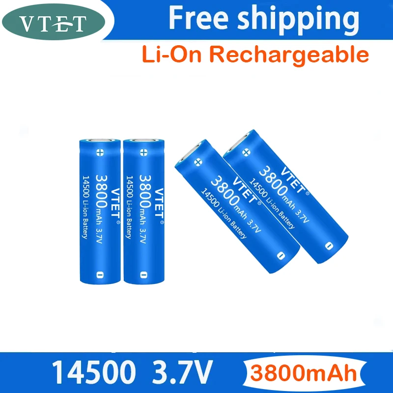 

14500 New 3.7V Battery Large Capacity 3800mah Lithium Ion Battery Used for Electric Toothbrush Razor Barber Rechargeable Battery