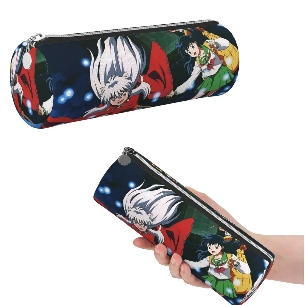 Inuyasha Anime Kagome Higurashi Pencil Case for Boy Girl School Cylinder Pen Box Pencil Bag Stationery Supplies Pen Holder Bag