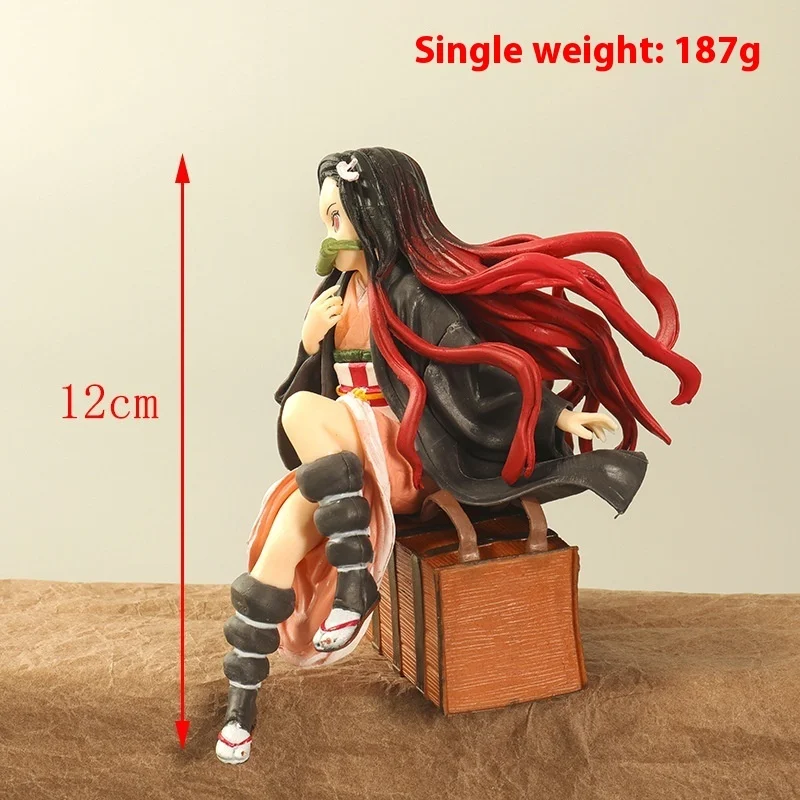 12cm Demon Slayer Nezuko Anime Figure Model Toy Pvc Figure Toy Gift Collection Box decorazione Desktop Collection Action Figures