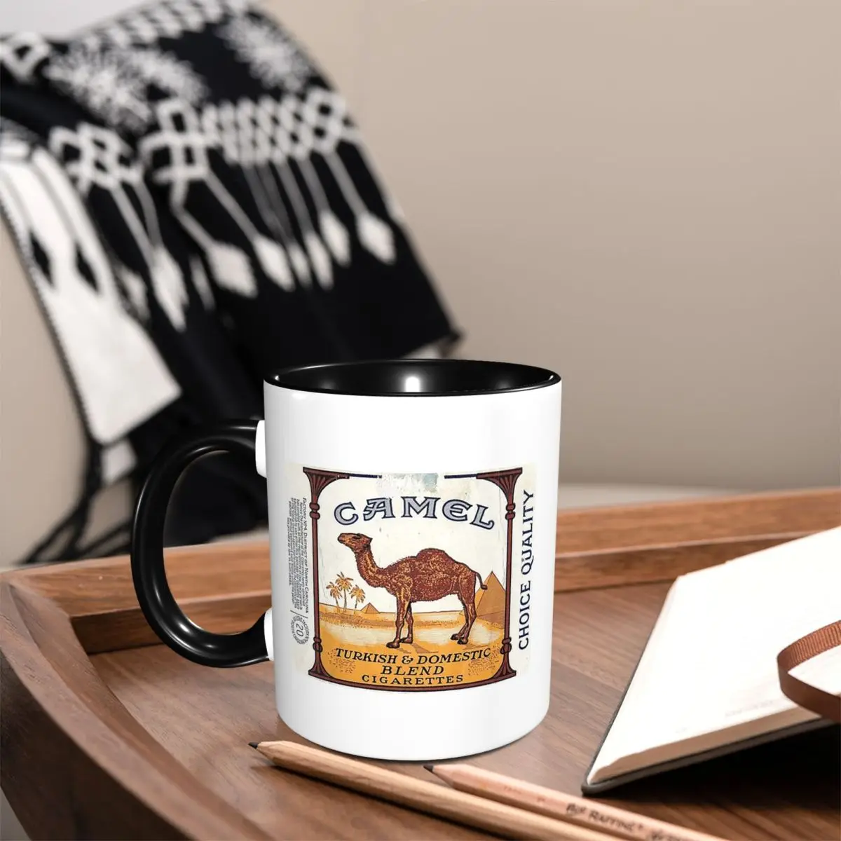 Vintage Camel Cigarette Pack Mug Funny Ceramic Coffee Cups Tea Mugs Milk Cup Drinkware Gift for Friends