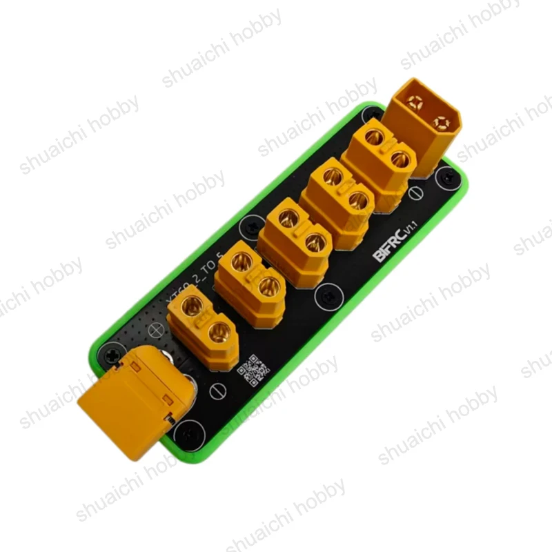 1PCS XT60 2-to-5 Power Distribution Board Two Input Inteface with 5-Channel Output 50A High-Current PDB for RC Model/Robotics