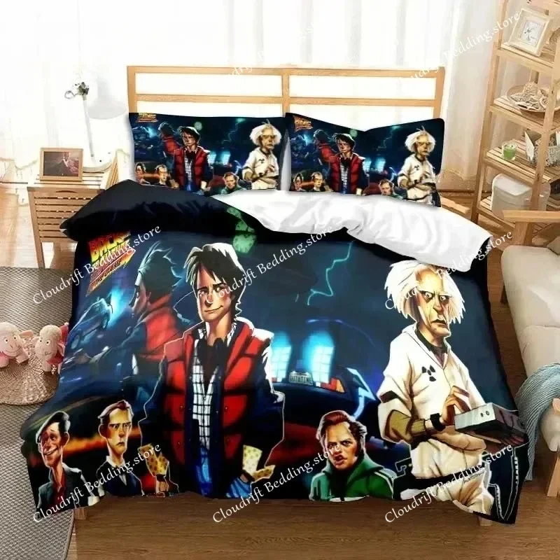 

Sci-fi Movie Back To The Future Bedding Set Single Twin Full Queen King Size Bed Set Adult Boys Bedroom Bedding Gift026