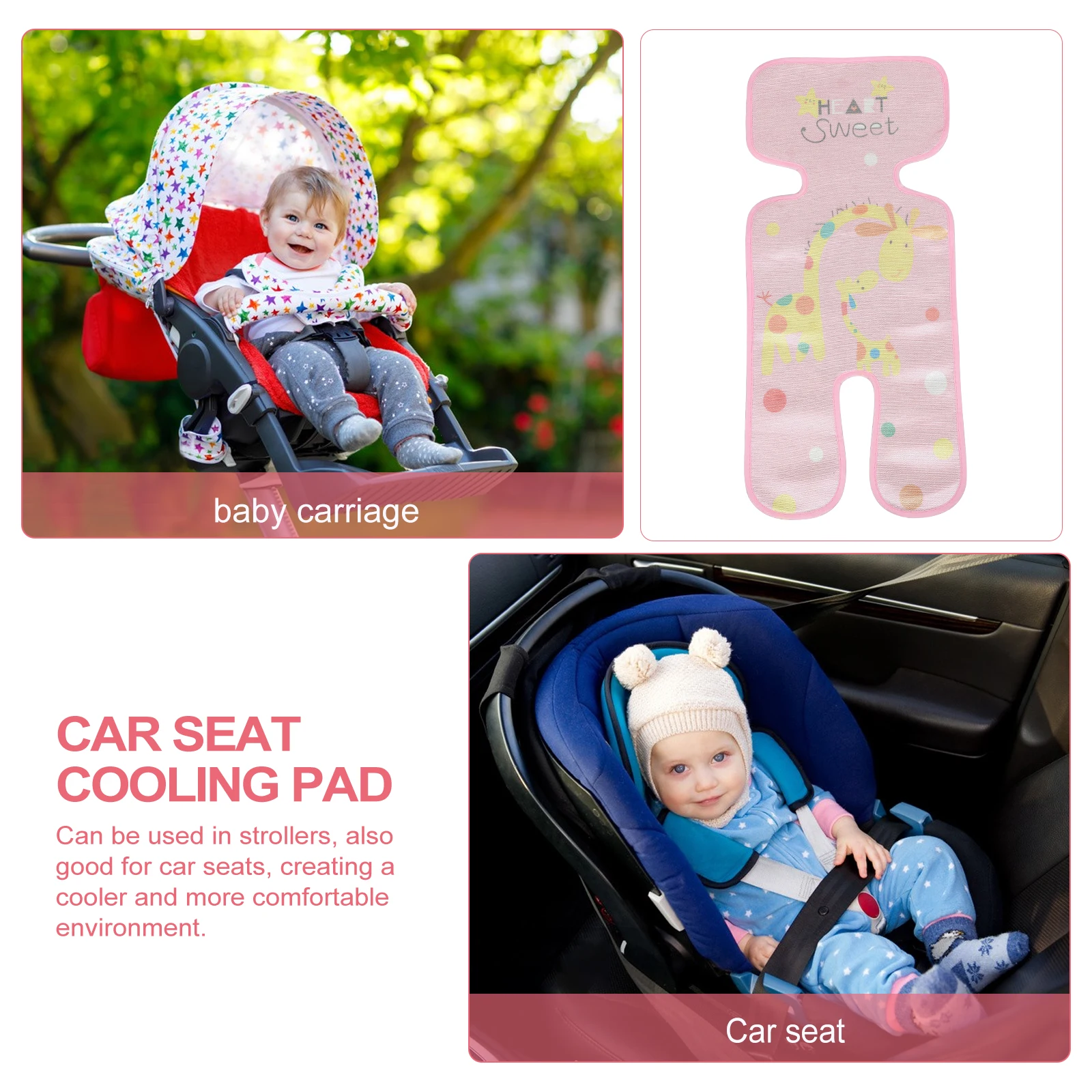 

Ice Silk Mat Anti-roll Cushions for Babies Cooling Pad Stroller Seat Liner