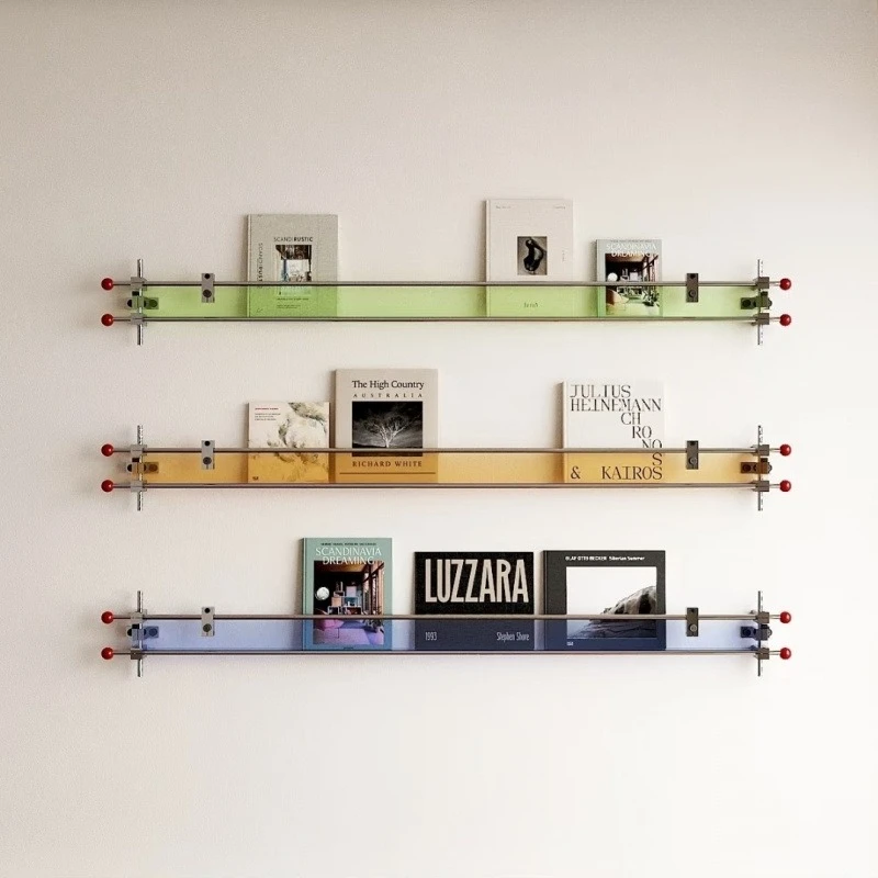 

Acrylic magazine rack, ultra-narrow, shelf, simple, living room decorative wall