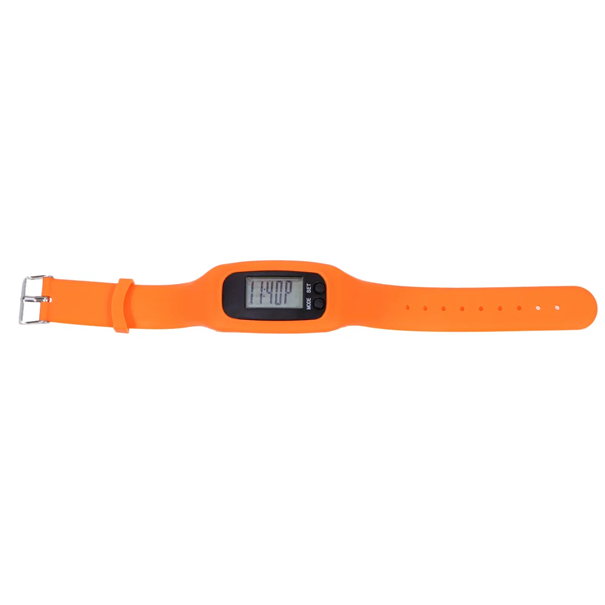 

1Pcs Smart Pedometer Sports Watch Orange Silicone Band Running Walking Step Counter Timer Durable for Hiking Camping