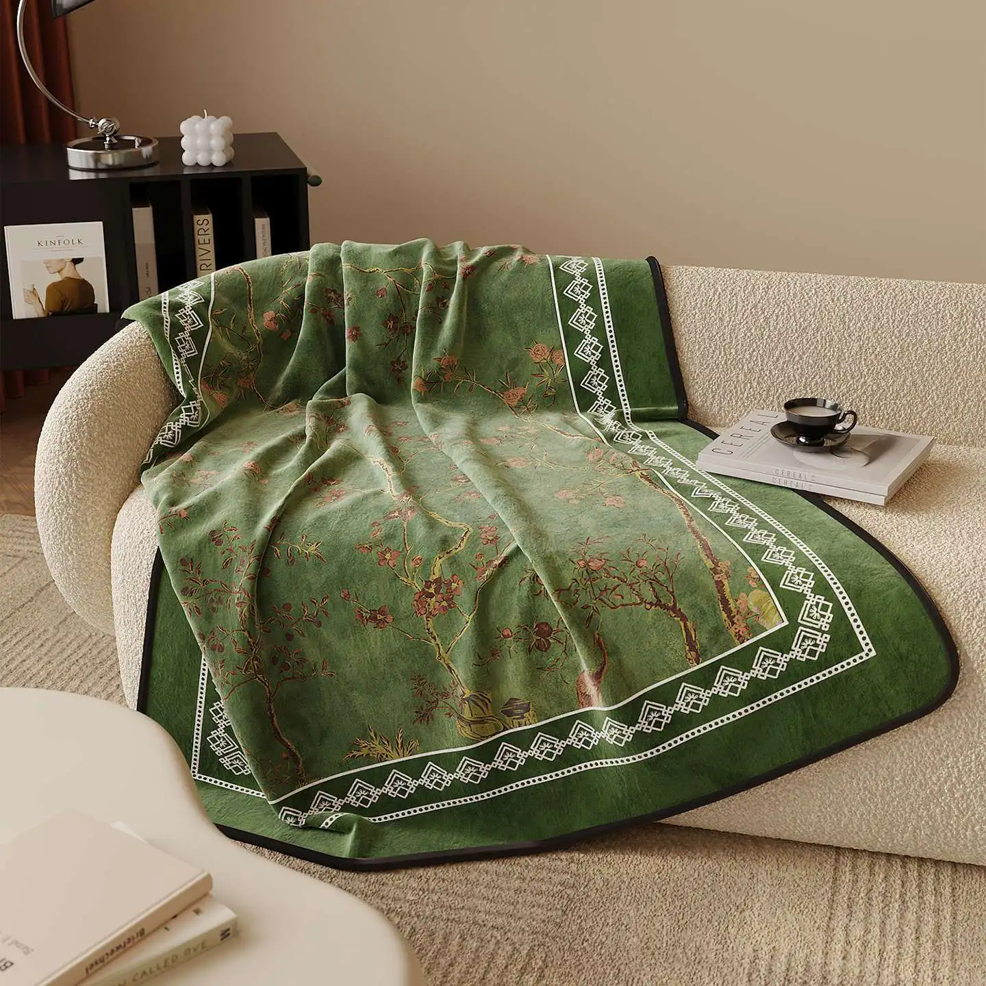 

Summer AC Flannel Blanket - Thickened Office Nap Shawl & Sofa Throw, Cozy Small Quilt for Daytime Rest