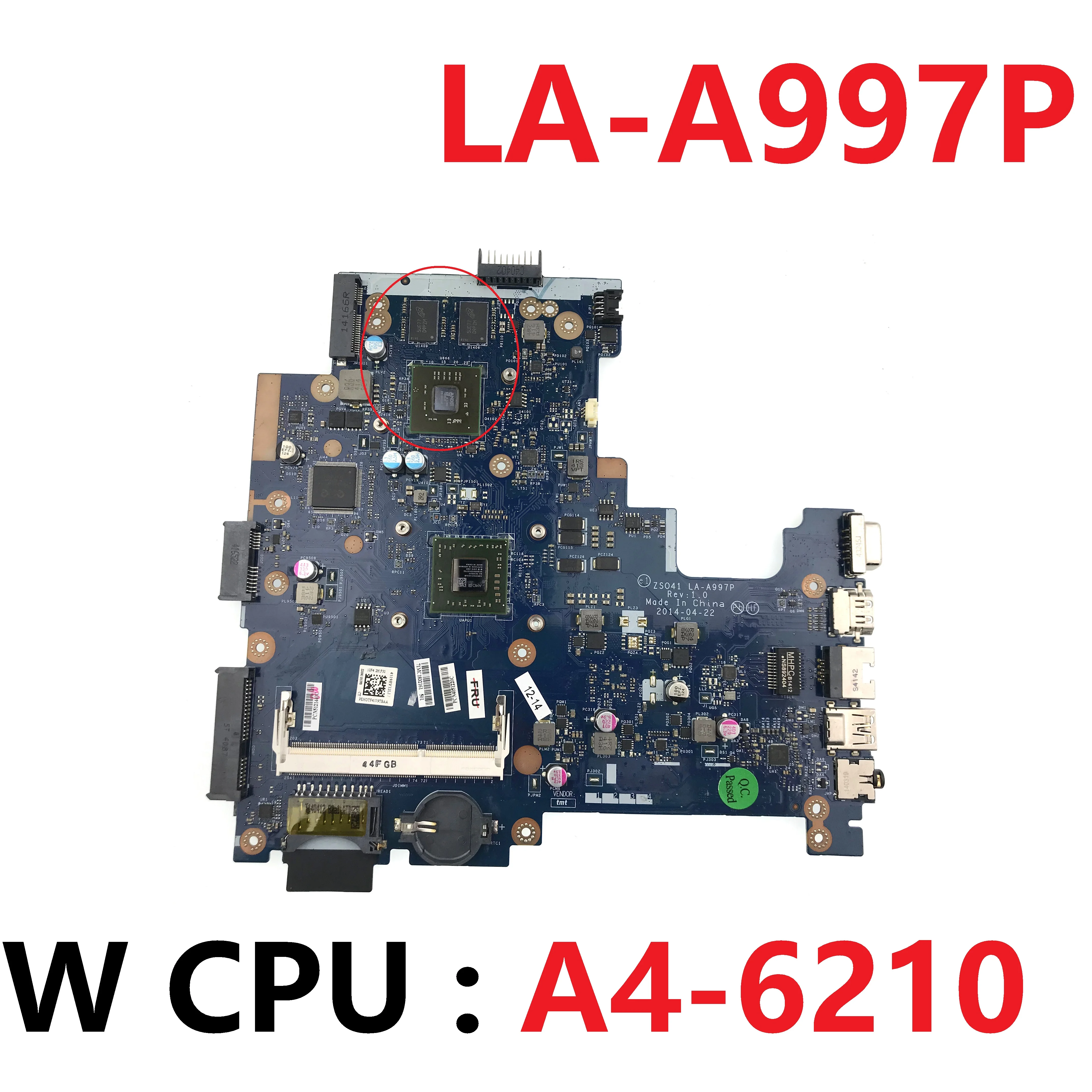 For LA-A997P Mainboard 764717-001 764717-501 764177-001 764177-501 Notebook Hp 245 G3 14-R Laptop Motherboard With AMD A4-6210