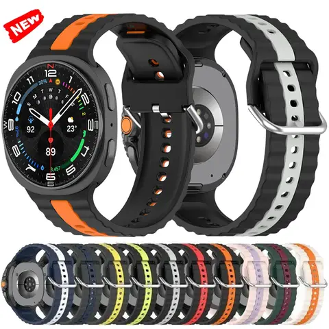 LIGE 신형 1100mAh 초대용량 배터리 남성 스마트워치 1.7인치 HD 블루투스 통화 나침반 LED 플래시라이트 3ATM 스포츠 스마트워치 남성용 11 삼성 갤럭시 워치 8 44/40mm용 소프트 실리콘 스트랩, 갤럭시 워치 8 클래식 46mm 밴드용 오리지널 투톤 브레이슬릿 손목 밴드