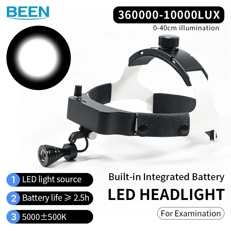 Dental LED Surgical Head‑Mounted Headlight, Stepless Dimming Medical Head Lamp for Oral Implant, ENT Plastic‑Surgery Examination
