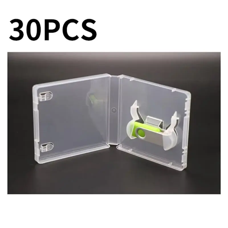 For Memory Drives USB Stick Packa Transparent Clear Dustproof USB Flash Drive Boxes 30Pcs Storage Case Protector