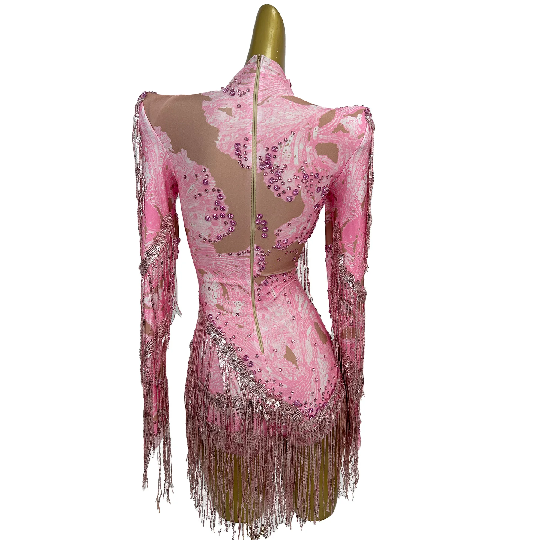 

Модный женский комбинезон Shuangxiu с принтом, роскошный комбинезон с бриллиантовыми бахромами, шорты-комбинезон для выступлений на сцене, наряд для выпускного вечера