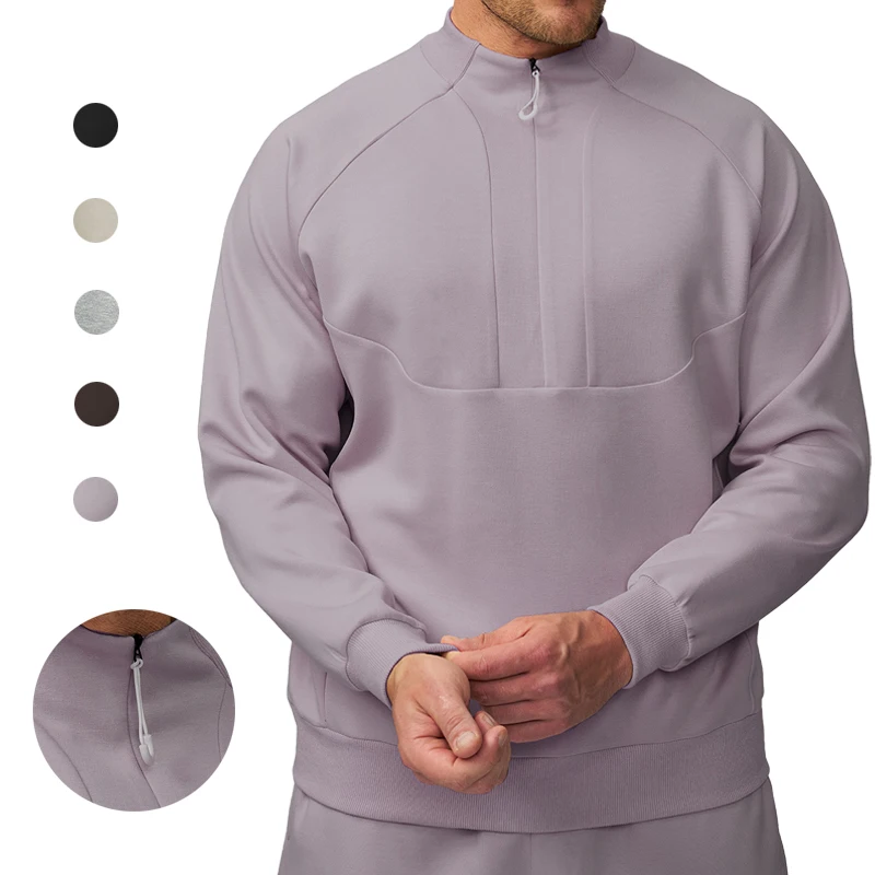 

(S-2XL)Mens Exercise Training Jacket Zipper Stand Collar Pullover - Gym Running Training Sports Hoodie for Outdoor Commuting