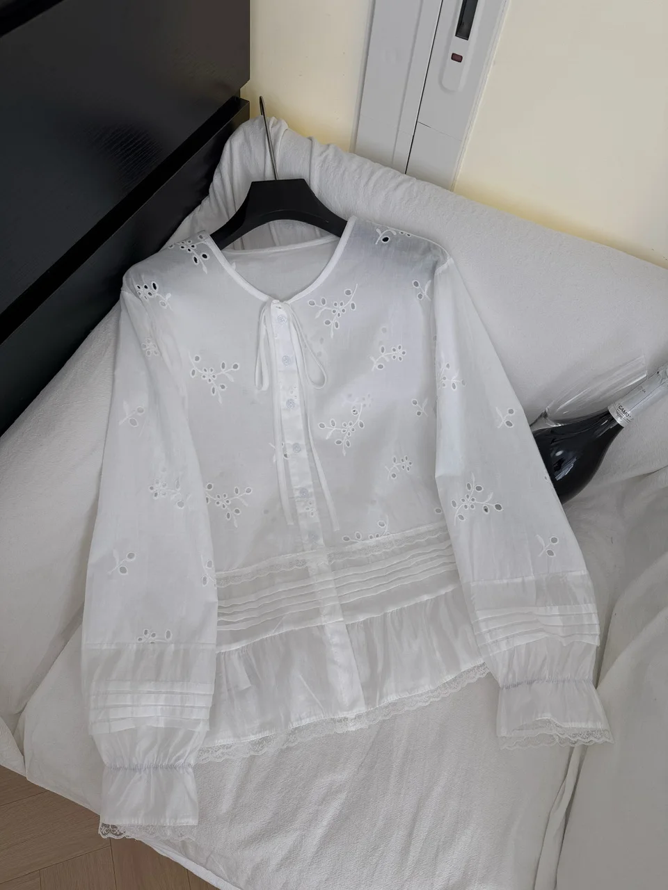 Conjunto de falda elegante de dos piezas para mujer, camisa de manga larga con cuello redondo y una botonadura, Top + Falda corta de corte A, verano y otoño